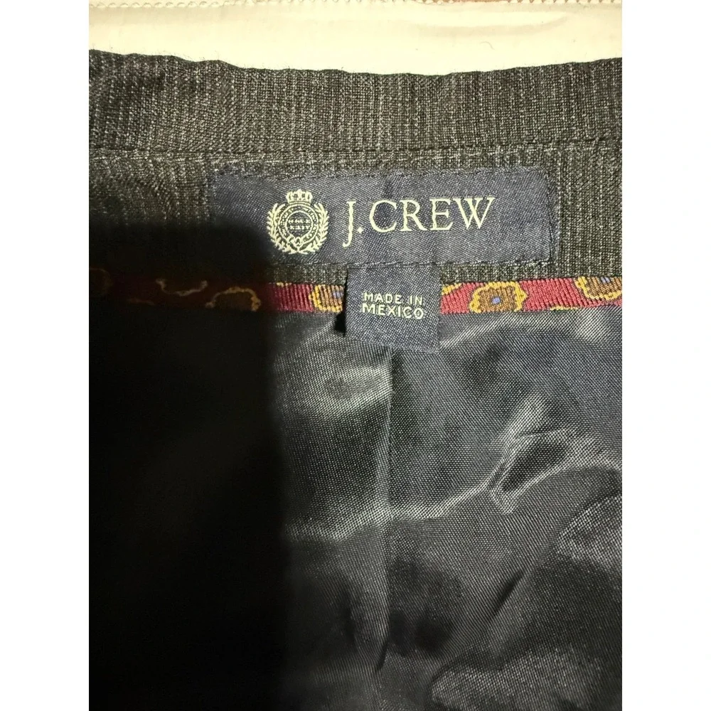 J.Crew 42R Charcoal Gray Wool Linen Sport Coat Blazer 2 Button Summer Jacket